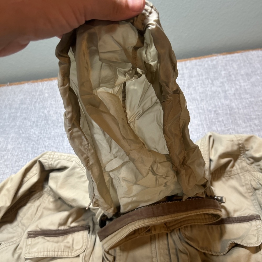 VTG Cabela's Medium Khaki Utility Jacket Outdoor Gear Military Hunting Fishing - Picture 10 of 15